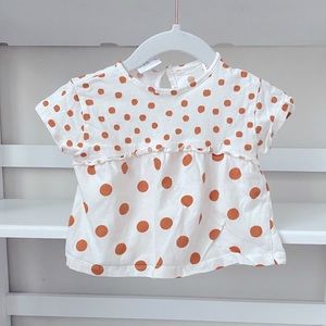 Zara Kids Polka Dot Short Sleeve Tee 9-12 months